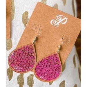 Plunder Desgin Pink Filagree Norah Earrings